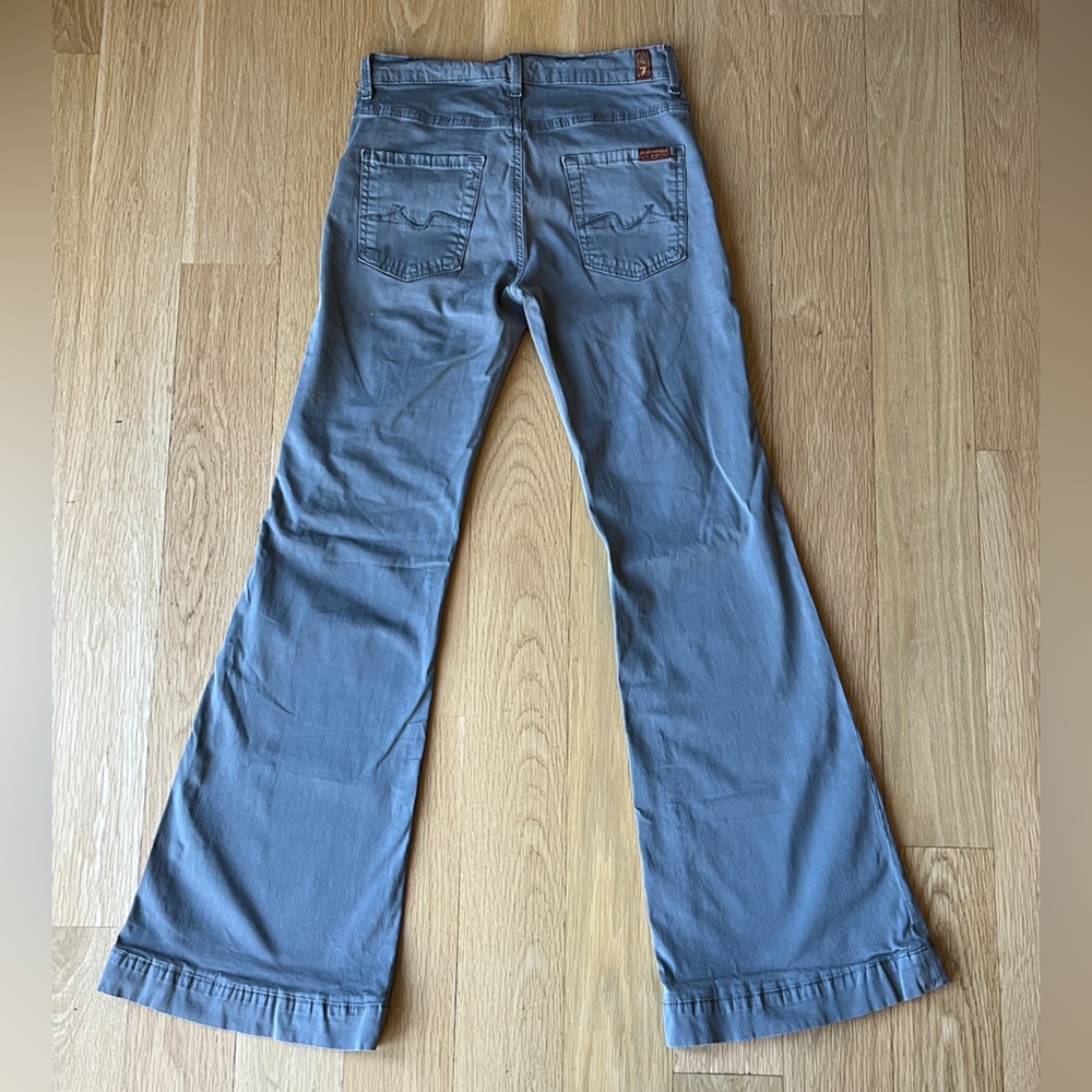 7 For All Mankind High Rise Ginger Flare Grey Stretch Jean Size 25 Vintage 2000s